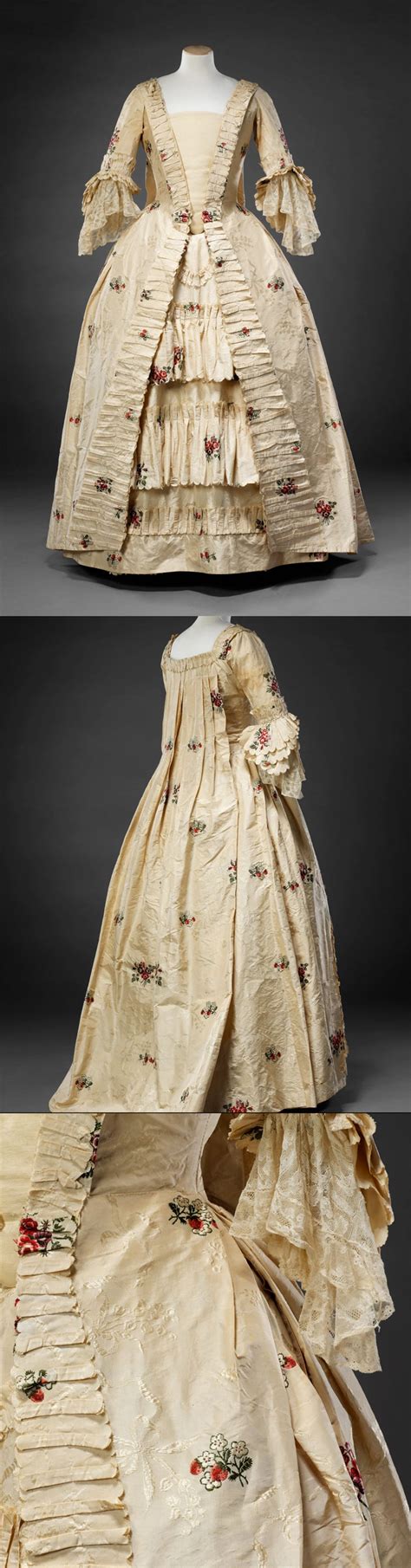 Gown Silk 1770s John Bright Collection Historical Dresses 18th