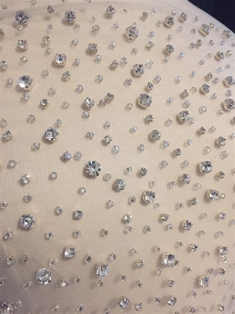 Nude Rhinestone Beaded Tulle Fabric Rhinestone Fabric Beaded Etsy Uk