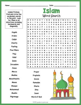 ISLAM Word Search Puzzle Worksheet Activity By Puzzles To Print TpT