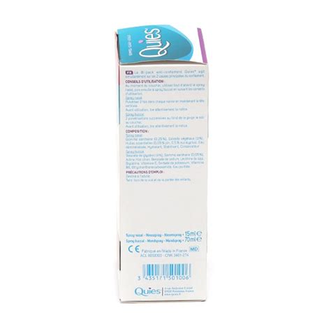 Quies Anti Ronflement Nocturne Pack Spray Buccal Et Nasal