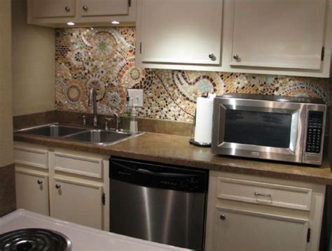 Kitchen Backsplash Mosaic Before And After From Curbly Glass Art