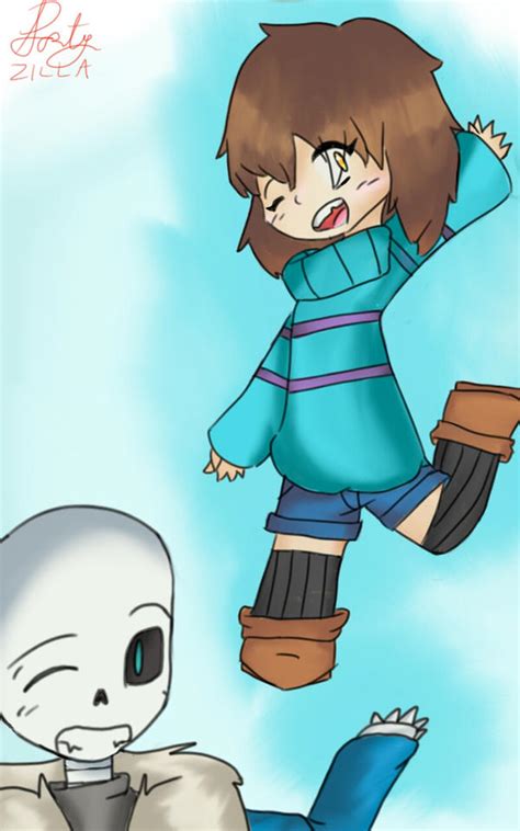 Sans X Frisk By Partyzilla On Deviantart