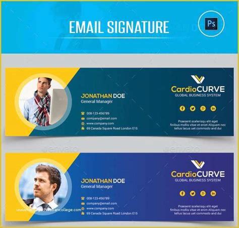 Professional Email Signature Templates Free Of 29 Sample Email ...