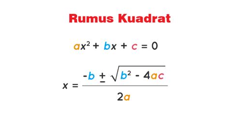 rumus persamaan kuadrat pengertian sifat  metode penyelesaian