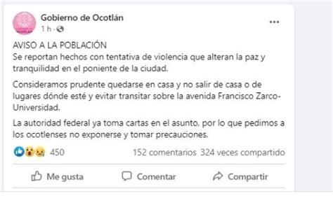 Balacera en Ocotlán Se reporta tiroteo en el municipio gobierno pide