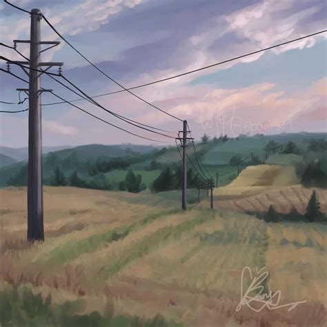 Work in progress of farmland painting : r/DigitalPainting