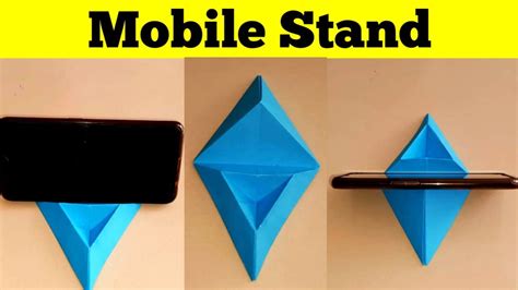 How To Make Paper Mobile Stand Without Glue Diy Origami Phone Holder Youtube