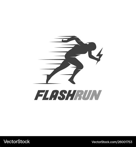 Athletics flash run logo design template Vector Image