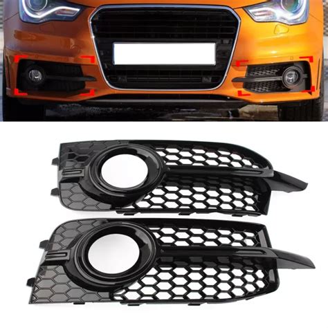 Front Bumper Honeycomb Fog Light Grille Cover For Audi A X S Line S