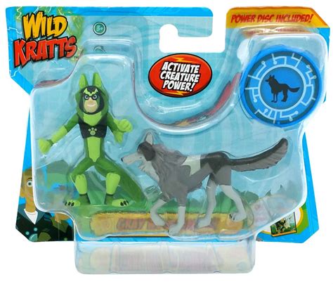 New Wild Kratts Gray Wolf 3 Piece Animal Power Action Figure Set Chris