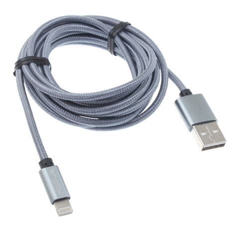 Braided Usb Cable Charger Sync Wire 10ft Long Gray Cord Supports Fast