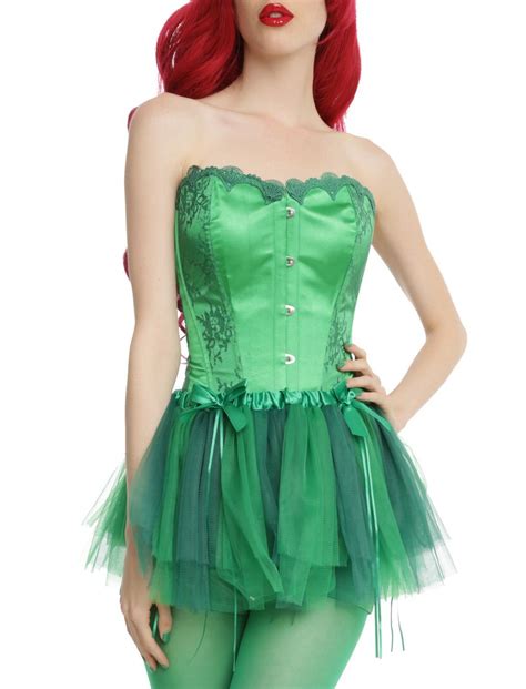 Dc Comics Poison Ivy Green Lace Corset Hot Topic