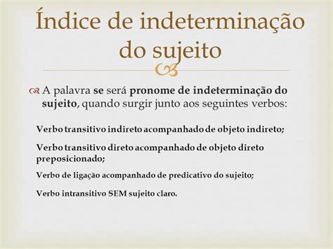 Partícula Apassivadora E índice De Indeterminação Do Sujeito