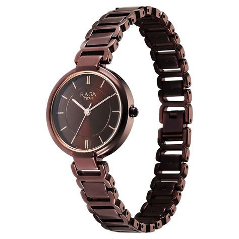 Titan 2608qm02 Raga Delight Brown Dial Ladies Watch