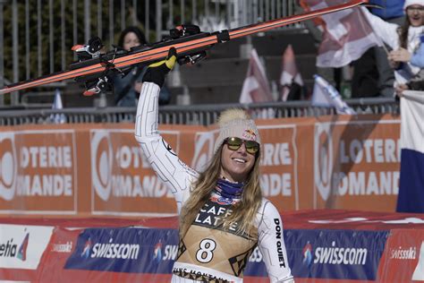 Czech skier Ledecka wins 1st WCup downhill after Olympics | AP News