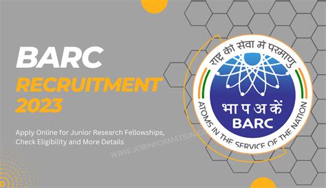 BARC Recruitment 2023 Apply Online For Junior Research Fellowships