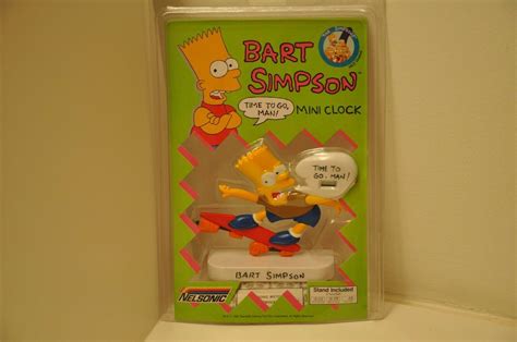 Bart Simpson 1990 Nelsonic Mini Clock Factory Sealed 2011134347