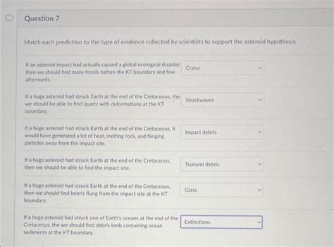 Solved Match each prediction to the type of evidence | Chegg.com 