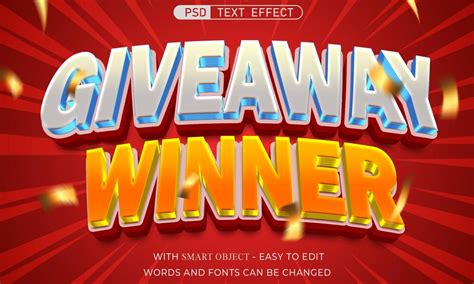 Premium Psd Giveaway Text Effect With 3d Style