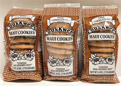 Cook Kwee S Maui Cookies Coffee Macadamia Nut 6 Ounce 170g 1 Pack