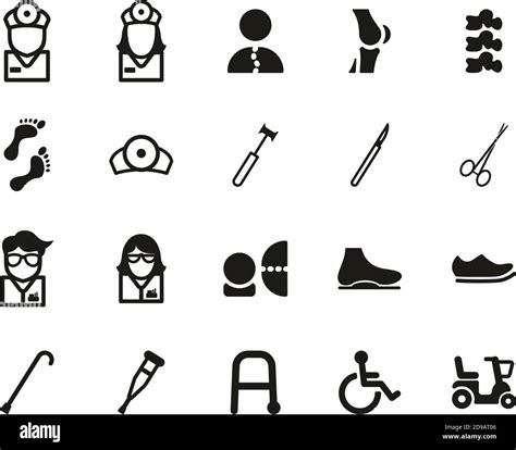 Orthopedic Exam Orthopedic Equipment Icons Black White Set Big