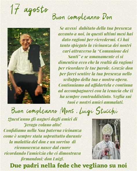 17 Agosto Buon Compleanno Don Angelo Fondazione Don Angelo Cassani