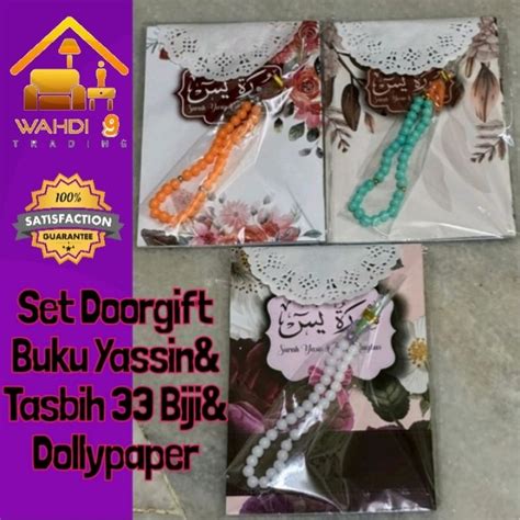 Set Doorgift Buku Surah Yassin Tahlil Ringkas Tasbih Manik 33 Butir