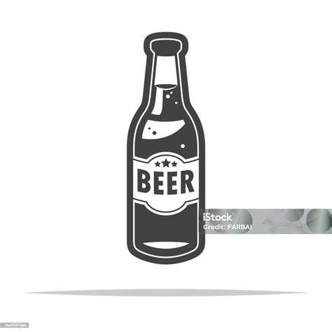 Bottle Of Beer Icon Transparent Vector Isolated Stock Illustration