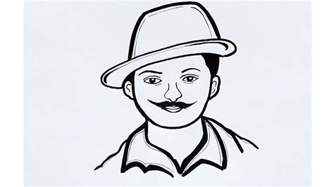 Bhagat Singh Drawing How To Draw Bhagat Singh Step By Step Bhagat