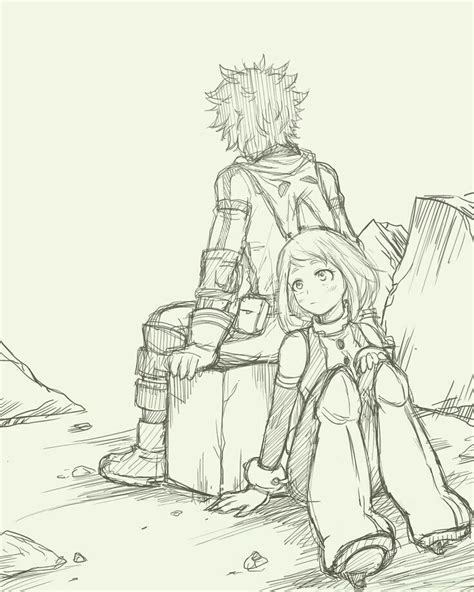 Imagenes Izuku X Uraraka 💚🌸 💚15🌸 Esbozos Imagenes De Parejas Anime Parejas De Anime Manga