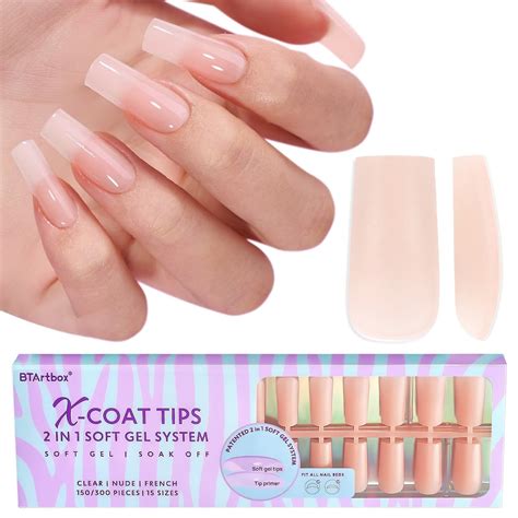 BTArtbox 150 Pcs Square Nude Press On Nail Pre Colored Ultra Fit Full