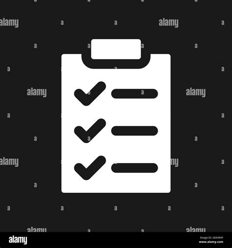 Checklist Dark Mode Glyph Ui Icon Stock Vector Image And Art Alamy