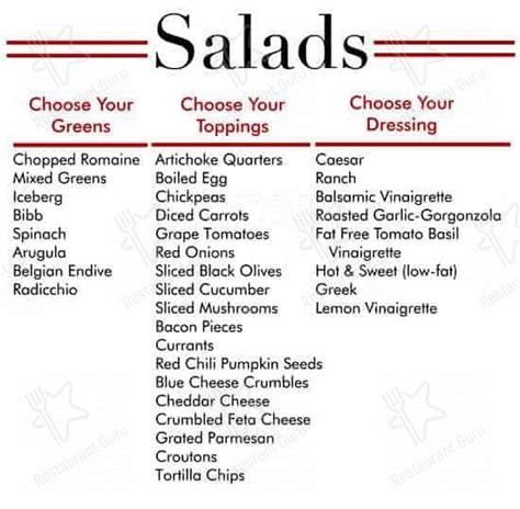 Menu at Eatzi’s Market & Bakery, Grapevine