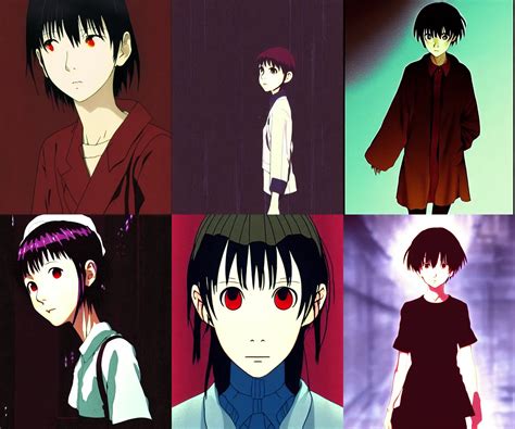 Portrait Of Lain Iwakura In The Style Of Serial Stable Diffusion