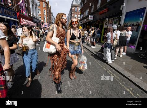 Gay Pride Street Scenes And Celebrations On Old Compton Street The Mecca Of Gay London In The