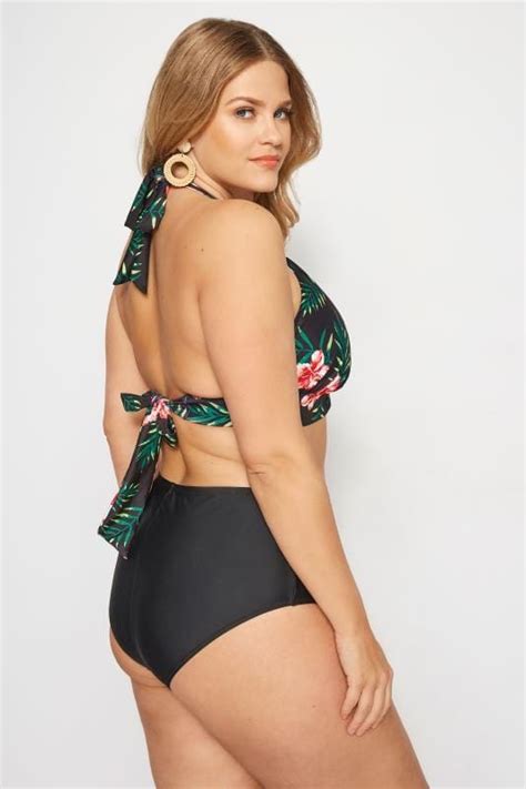 Plus Size Black Tropical Bikini Top Sizes To Yours Clothing