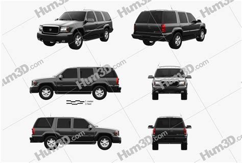 Cadillac Escalade 2001 Blueprint Template