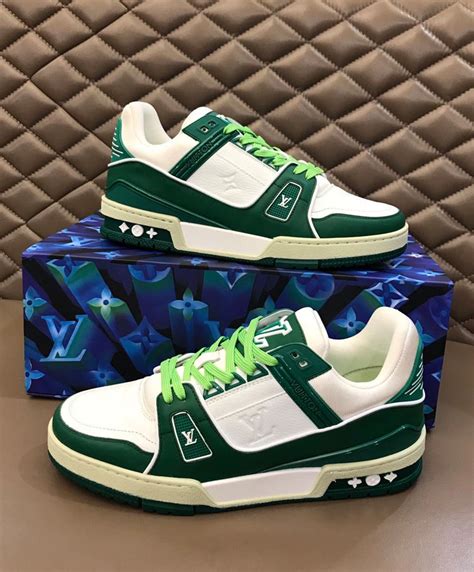 Louis Vuitton Men S Lv Trainer Sneaker Green Alimorluxury