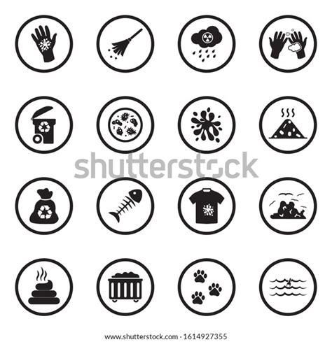 Dirty Icons Black Flat Design Circle Stock Vector Royalty Free