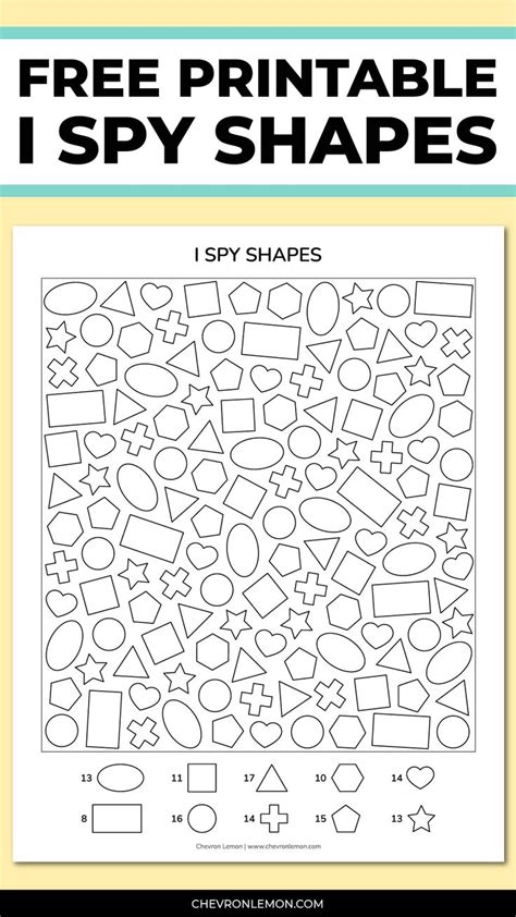 Printable I Spy Shapes I Spy I Spy Books Shapes For Kids