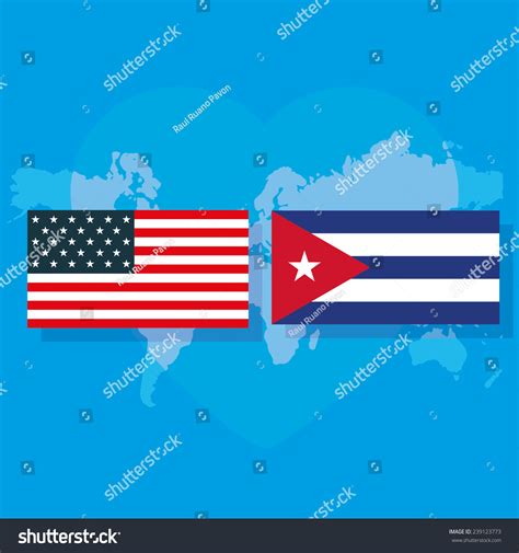 Usa Love Cuba Flag Concept Vector Stock Vector (Royalty Free) 239123773 ...