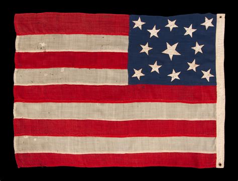 13 STAR ANTIQUE AMERICAN FLAG OF THE CIVIL WAR PERIOD 1861 1865 WITH