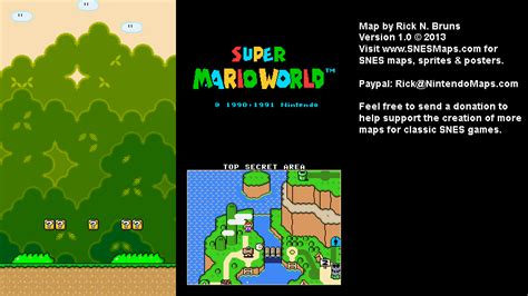 Super Mario World - Top Secret Area Super Nintendo SNES Map BG