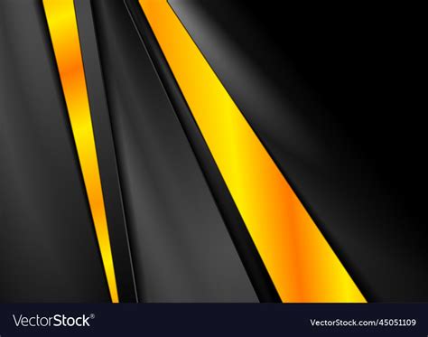 Orange and black abstract glossy stripes Vector Image