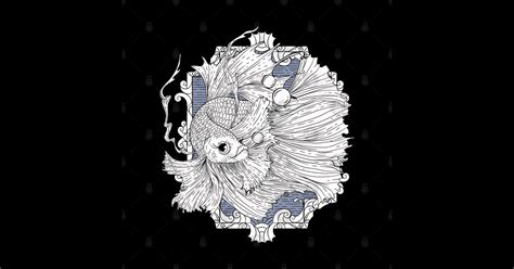 Betta fish illustration in line art wavy style. - Betta Lovers ...