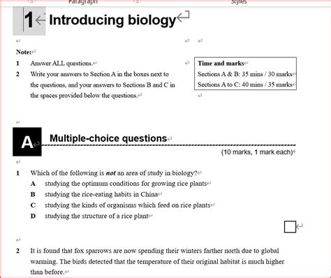 DSE Biology chapter test 所有課題全齊 中英對照 清concepts必備 DSE Biology exercise