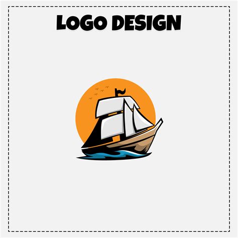 Logo Vector Sailboat Mascot Illustration Design 10509409 Vector Art at ...