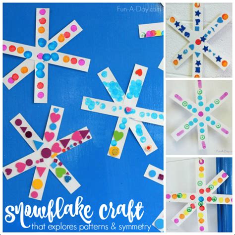 Simple Symmetry Snowflake Craft For Preschoolers Fun A Day