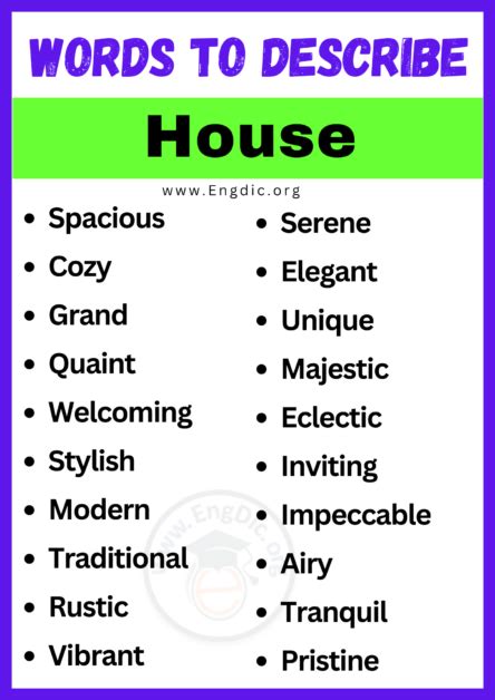 20 Best Words To Describe A House Adjectives For House Engdic