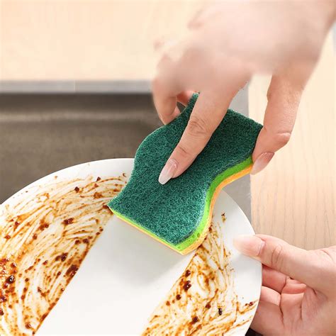 Flmaly Thickened Wood Pulp Cotton Dishwashing Sponge Wipe Is Not Easy To Oil Double Sided